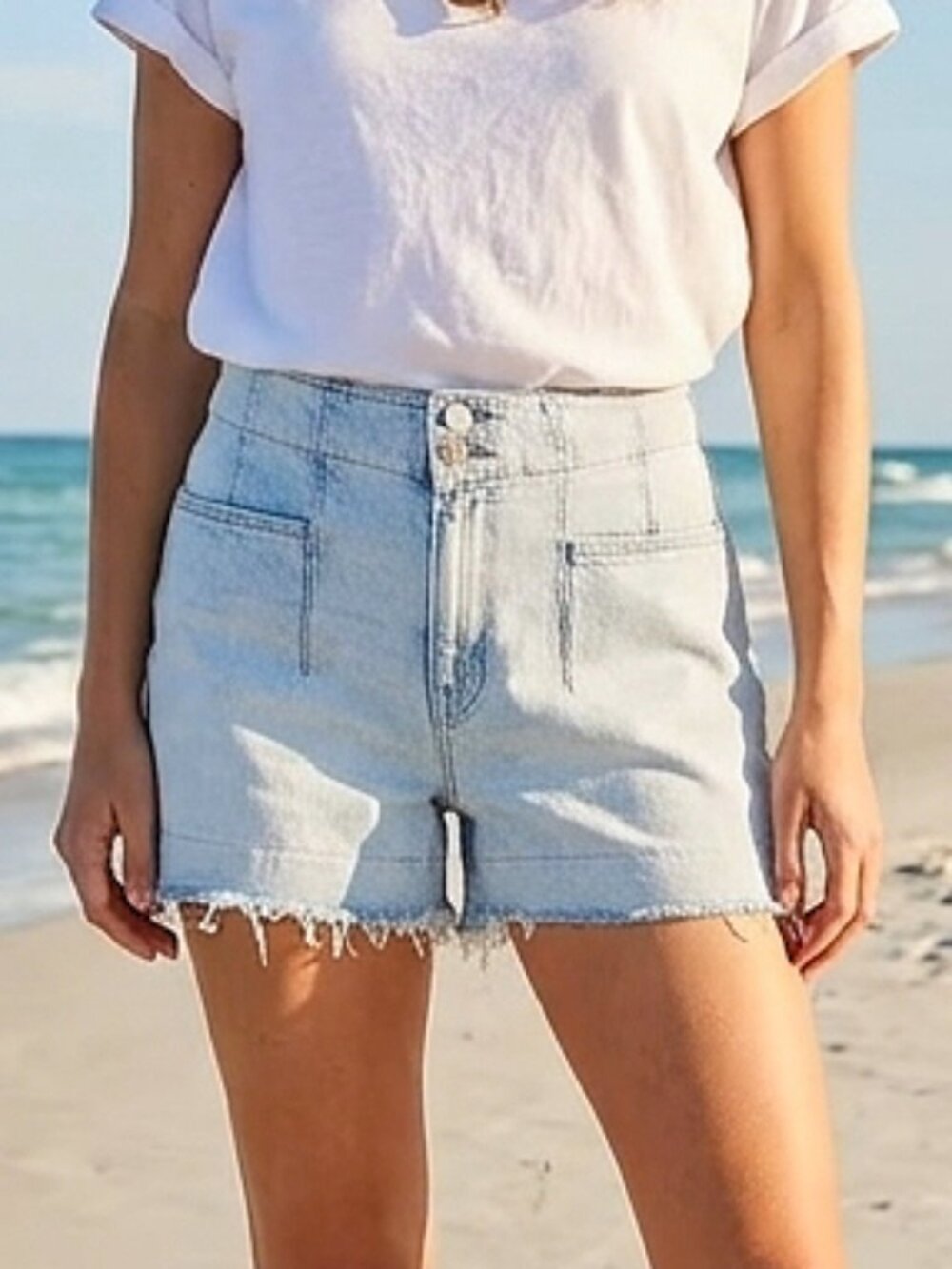 M Jeans Maurices High Rise Acid Wash Cutoff Shorts, Size 12